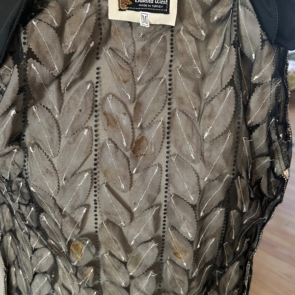 Elegant Leaf Pattern Bomber Jacket - image 8
